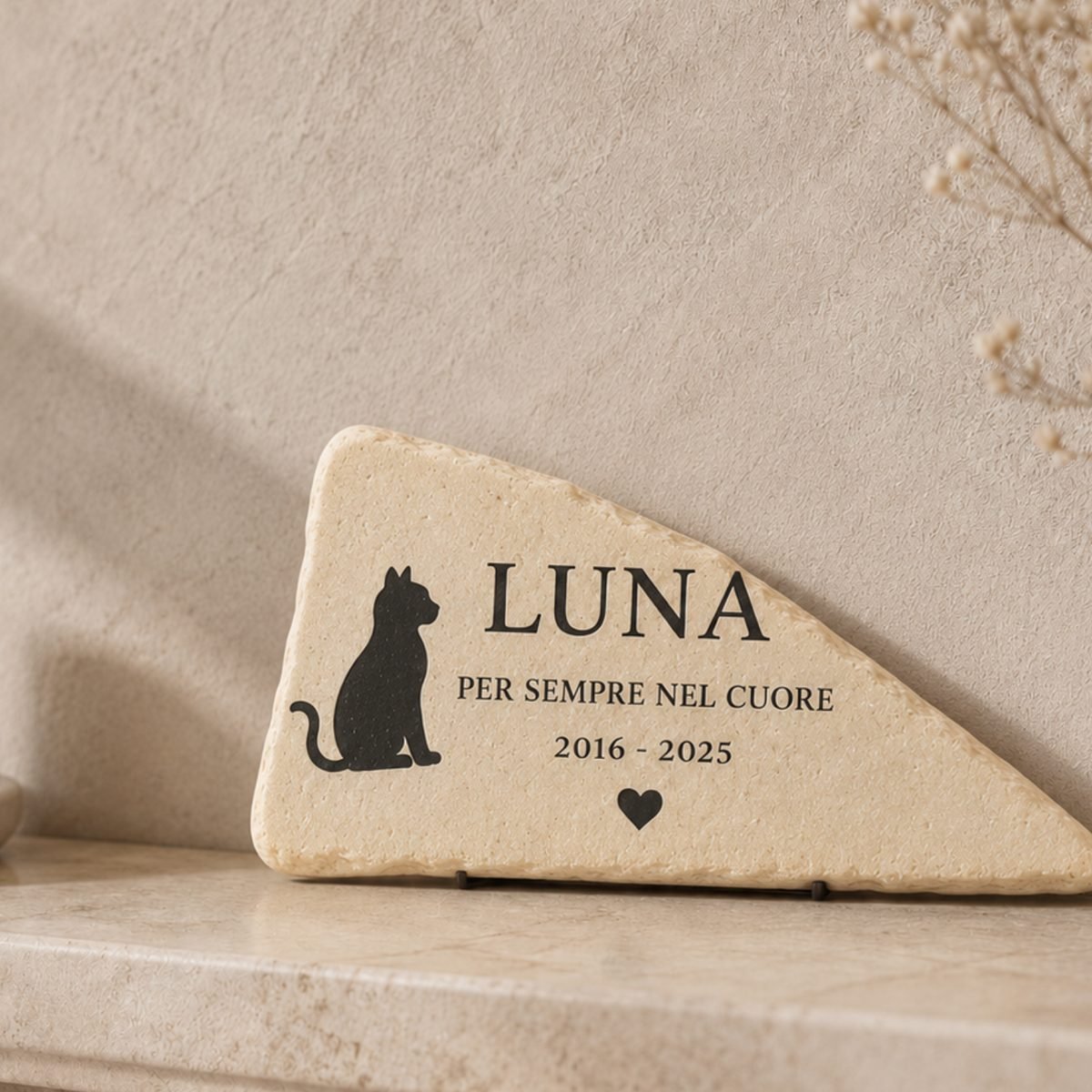 Pietra memoriale Luna a bordo irregolare