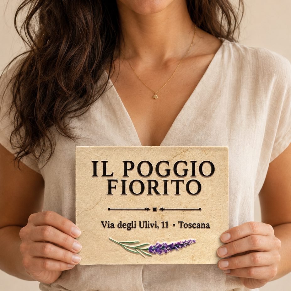 Targa Il Poggio Fiorito tenuta in mano