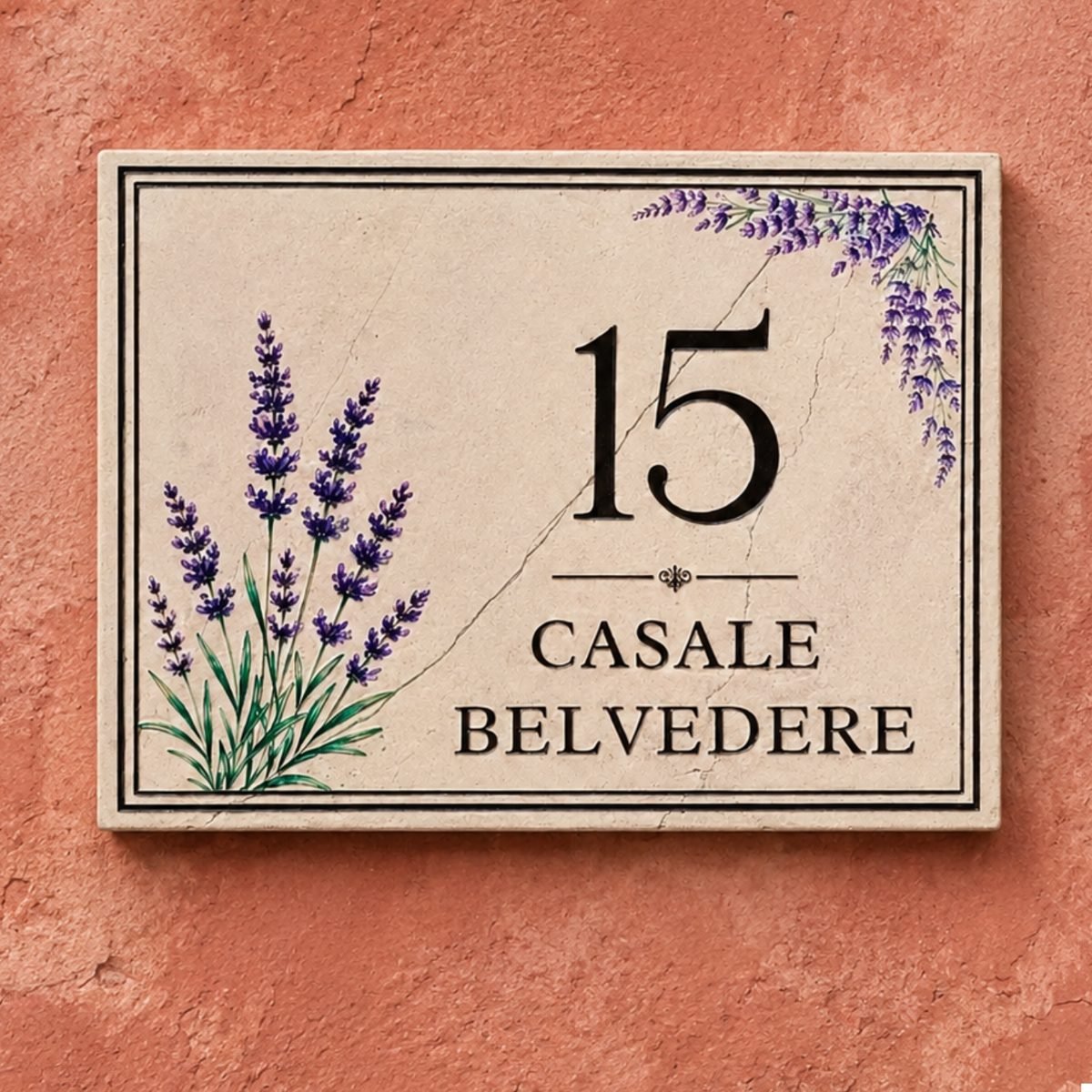 Targa Casale Belvedere con lavanda