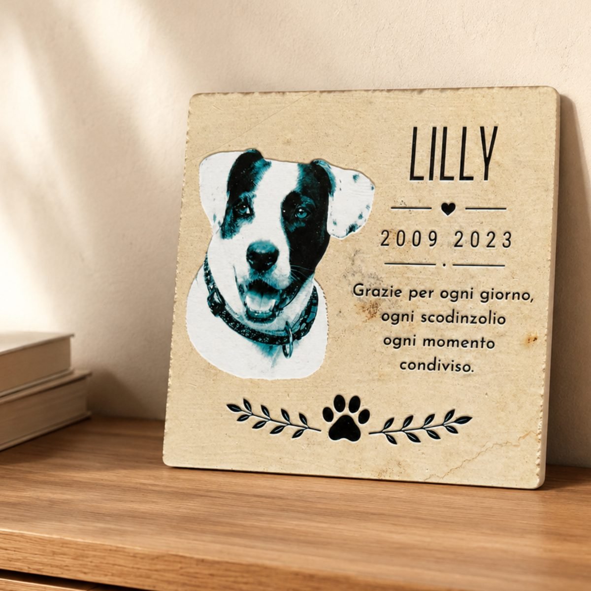 Memoriale Lilly con foto su mobile